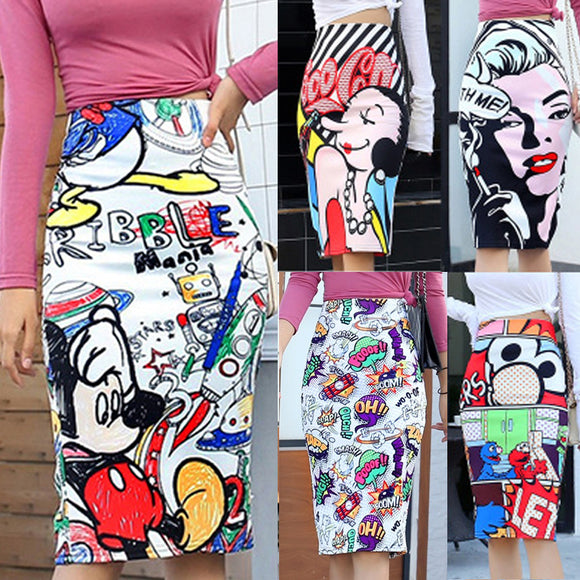 Women's Pencil Skirt Mickey Dress