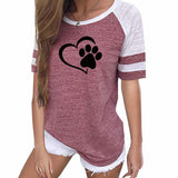 2020 Fashion Love Dog Paw Shirt