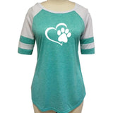 2020 Fashion Love Dog Paw Shirt