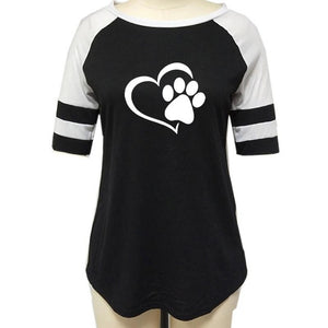 2020 Fashion Love Dog Paw Shirt