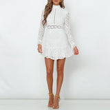 Elegant White Long Sleeve Dress
